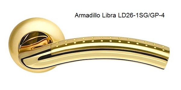 Ручка раздельная Libra LD26-1SG/GP-4 матовое золото/золото